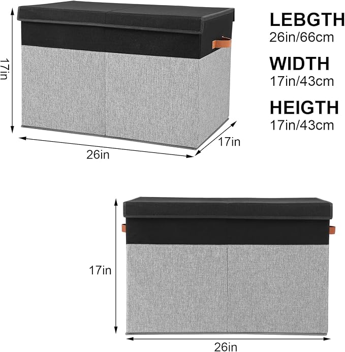 Large Toy Storage Box with Lid, Sturdy Toys Storage Chest Bin Organizer Basket - Image 4