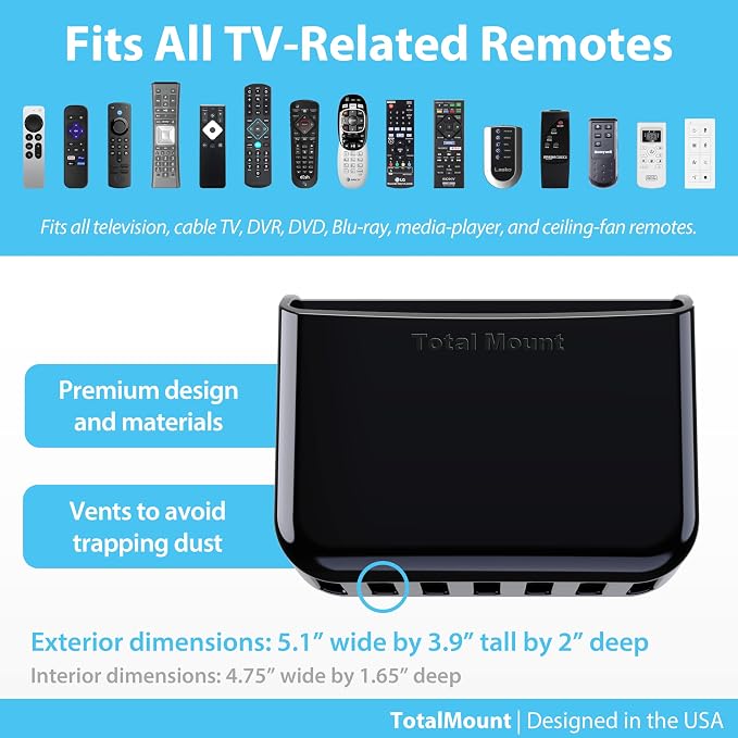 TotalMount Universal Remote Control Holder – Attaches to Wall or Back of TV – - Image 5