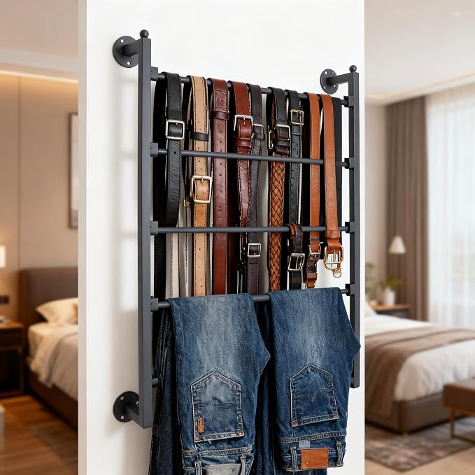 5 Tiers Display Tie & Scarf Rack, Wall Mounted Ribbon Rack Organizer Holder - Image 9