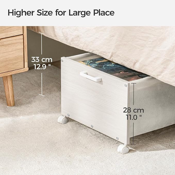 Under Bed Storage with Wheels, Wooden Under Bed Drawers On Wheels, Rolling - Image 5