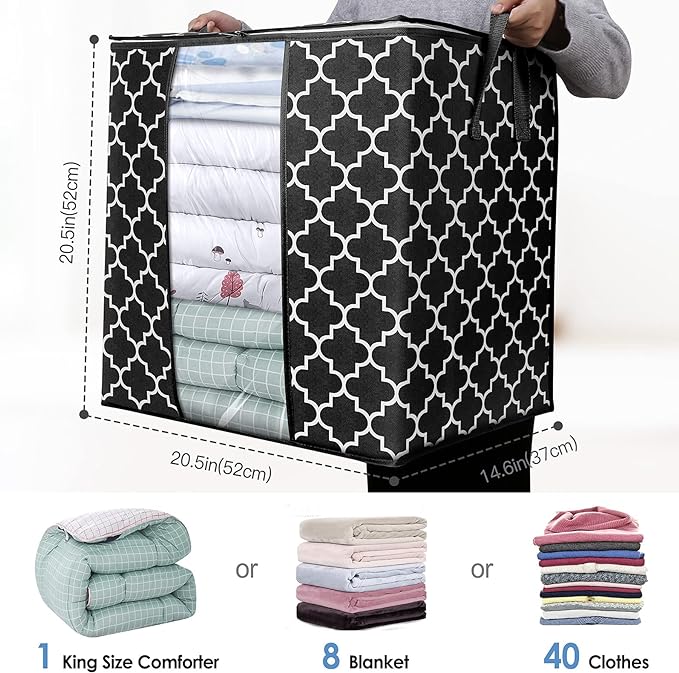 WISELIFE Storage Bags Large Blanket Clothes Organization and Storage Containers - Image 2