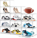 12 Pack Acrylic Shoe Boxes, Size 12 Clear Plastic Stackable Shoe Storage Boxes by EDSFAM