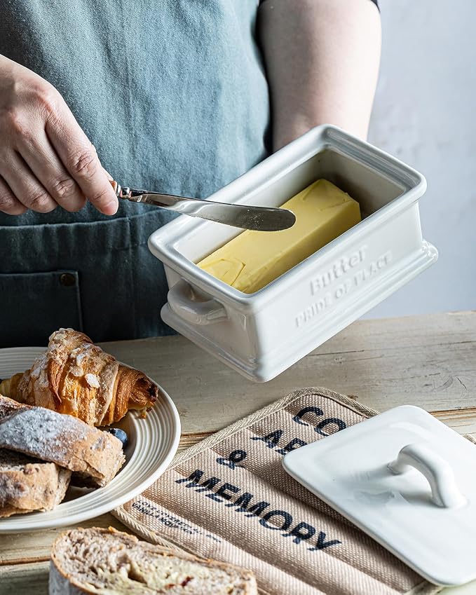 Butter Dish with Lid, Ceramic Butter Dish - Image 7