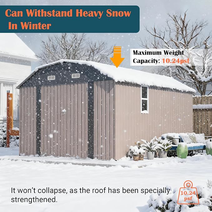 10x12 FT Metal Storage Shed - Image 9