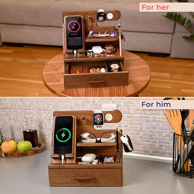 TESLYAR Wood Phone Docking Station - Image 4