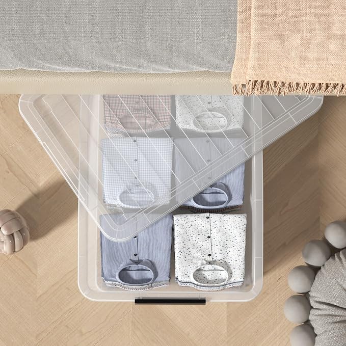 Pack of 4 Stackable Plastic Containers - Image 5