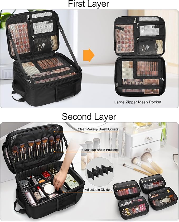 TANTO Makeup Backpack Makeup Artist Bag Professional Extra Large Cosmetic Bags - Image 2