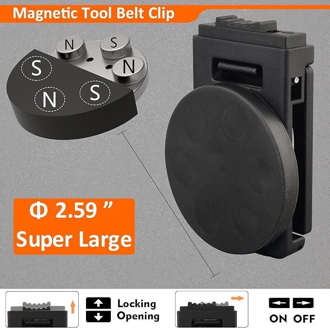 MUTUACTOR Tool Holster Belt Clip, Heavy-Duty Magnetic Tool Holder - Image 8