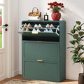 Hidden Shoe Cabinet with Drawer, Free Standing Narrow Shoe Rack Cabinet by affeivul