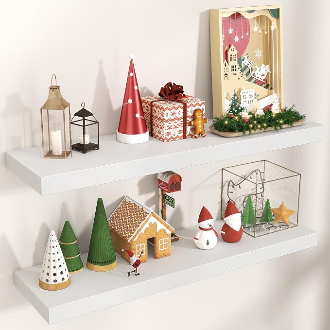 Floating Shelves for Wall, Engineered Wood Wall Shelves by Venusmiles