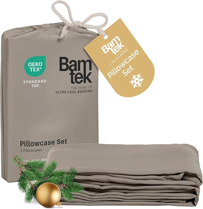 Pillow Cases King Size Set of 2 Pillowcases 100% Viscose from Bamboo Cooling by Bamtek