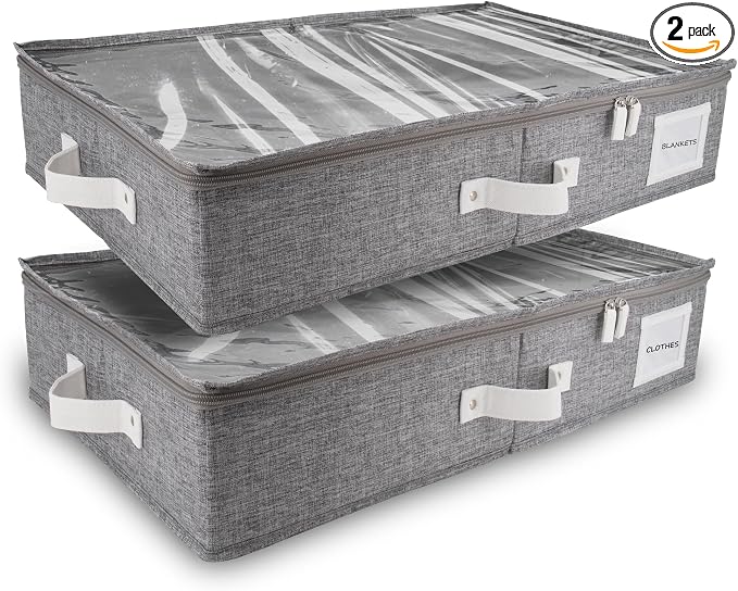 HOMELUX THEORY 2pc Under Bed Storage Containers, Bedroom Under the Bed Drawer by HomeluxTheory