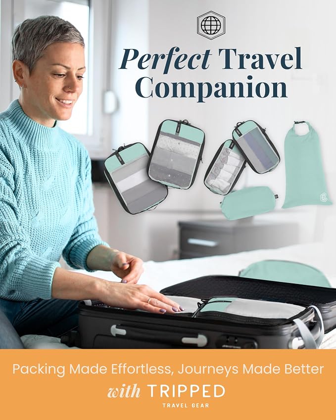 Compression Packing Cubes for Travel by TRIPPED – 6-Piece Premium Set - Image 8