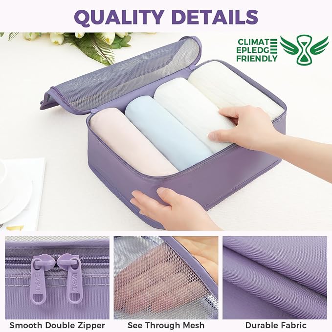 BAGAIL 9 Set Packing Cubes Luggage Packing Organizers - Image 6