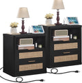 LEYAOYAO Rattan Nightstands Set of 2 by LEYAOYAO-Findtheshiningpointofyourideallife%EF%BC%81
