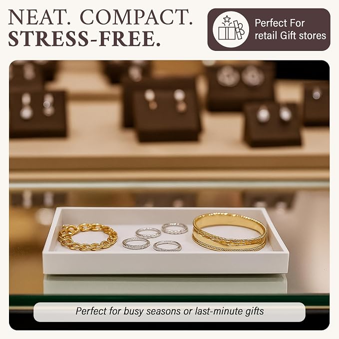 RJ Displays 6 Pack Stackable Jewelry Tray Set, Stackable Plastic Jewelry - Image 4