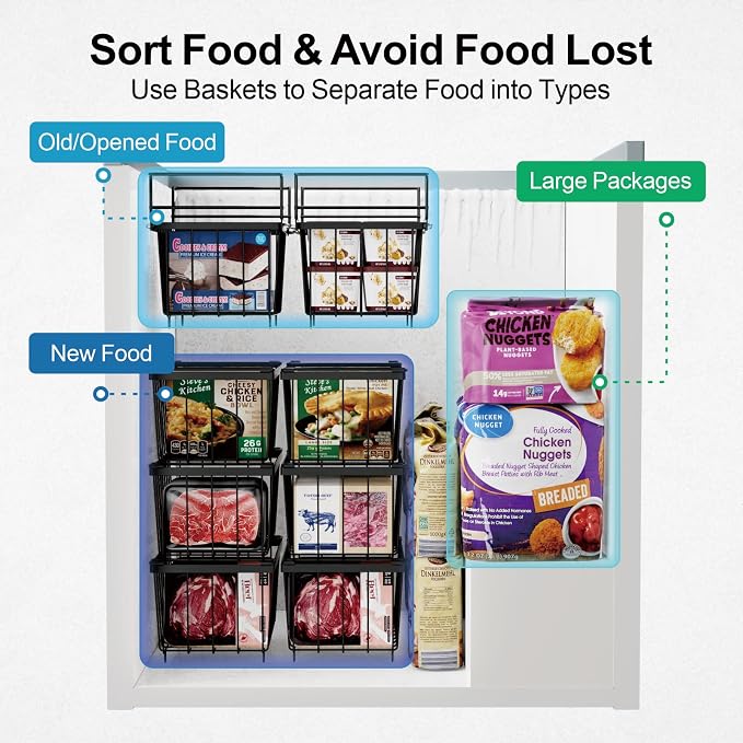 iSPECLE Chest Freezer Organizer Bins 8 Pack - Image 2