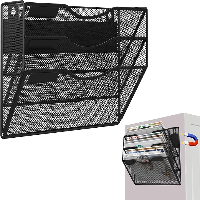 3-Tier Magnetic File Holder, No Drilling Installation File Cabinet Organizer - Image 8