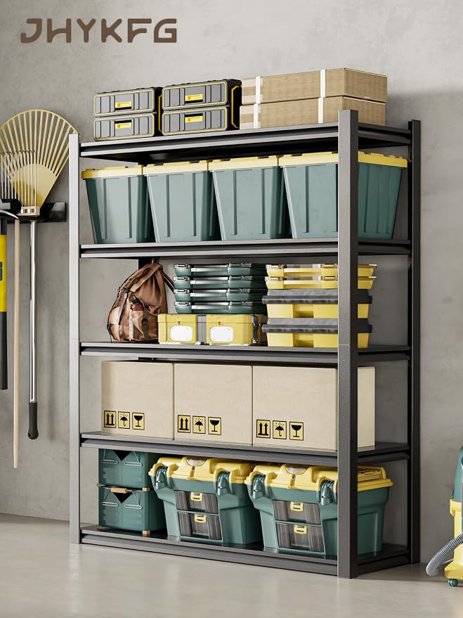 JHYKHG 63" H Storage Shelves, 5-Tier Heavy Duty Garage Shelving, Adjustable - Image 8