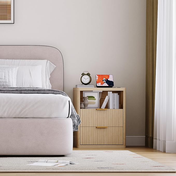 Fluted Nightstand Set of 2 - Image 2