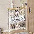 JZM Shoe Rack Storage, Narrow 4 Tier Metal Shoe Storage Shelf, Free Standing by JZM