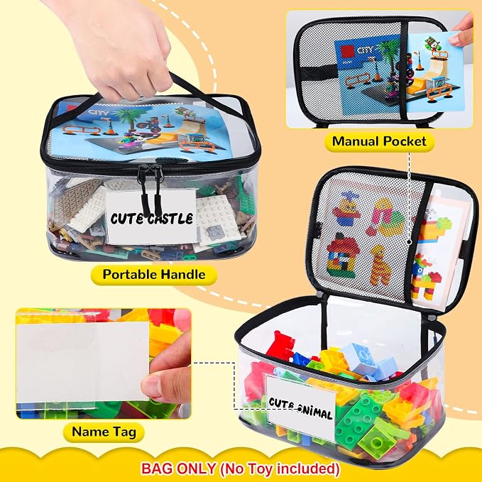 6 Pack Clear Toy Storage Bag - Image 3