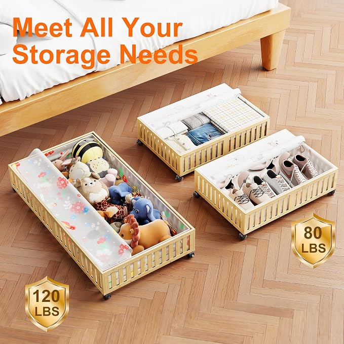 Bamboo Under Bed Storage Containers - Image 4
