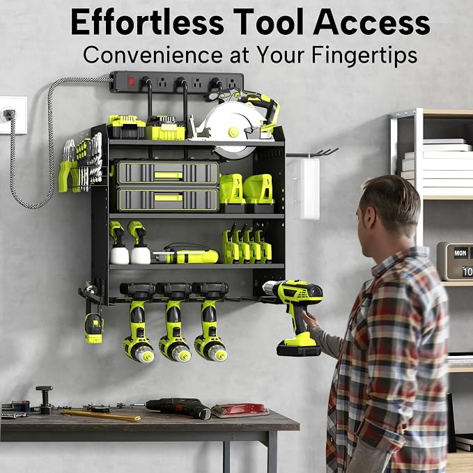 4 Layer Heavy Duty Power Tool Organizer Wall Mount - Image 7