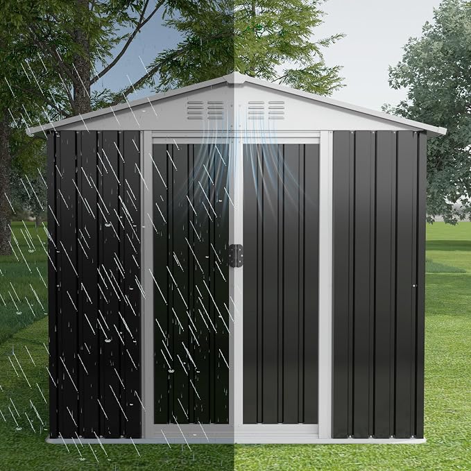 6FT x 4FT Outdoor Sheds Storage Anti-Corrosion Utility Tool House - Image 5