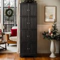 72" H Farmhouse Storage Cabinet, 4 Tier Kitchen Pantry Cabinet by Unknown