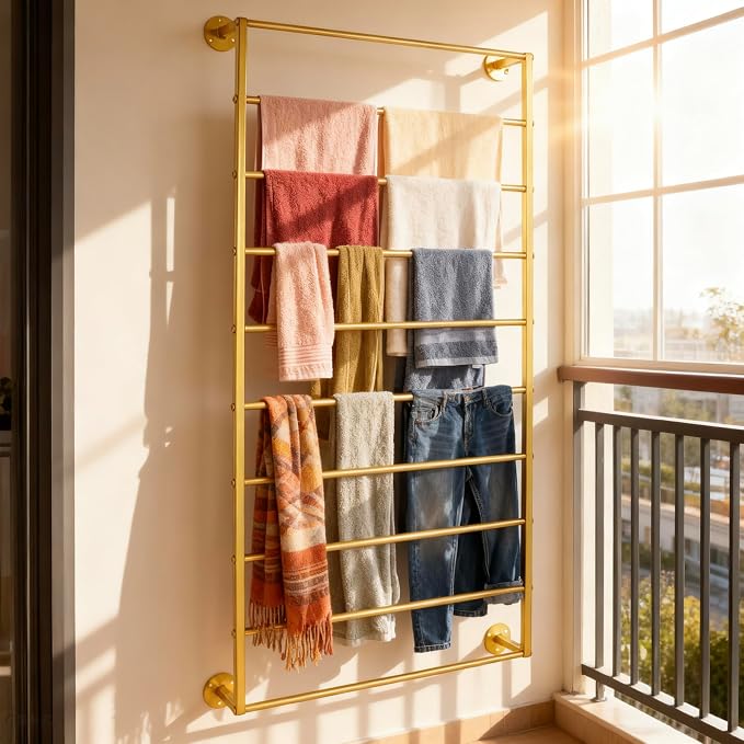 10-Layer Wall Mounted Display Rack, Tie & Scarf Rack Belt Towel Holder Wrapping - Image 4