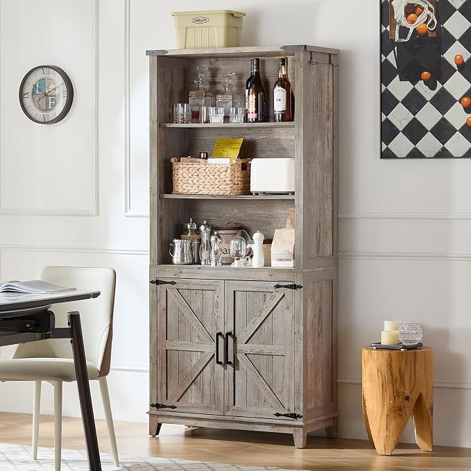 70in Tall Bookshelf 5 Tier Bookcase - Image 7