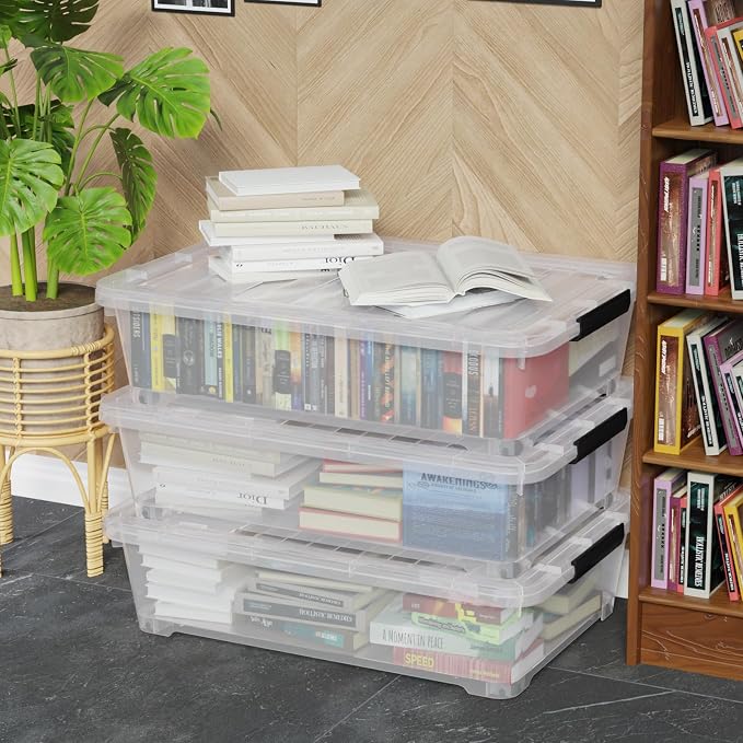 3 Packs 40 L Plastic Underbed Storage Containers - Image 9