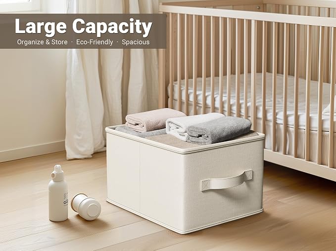 3 Pack Fabric Storage Bins for Shelves | 14¾" L*10¼" W*8¼" H Closet Storage - Image 2