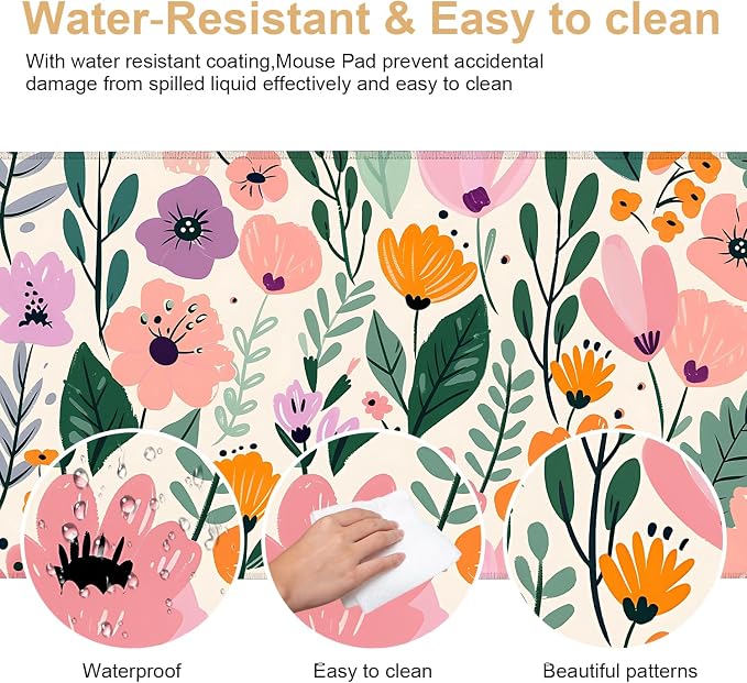 Large Mouse Pad, Floral Garden Desk Mat, Extended Gaming Mouse Pad - Image 7