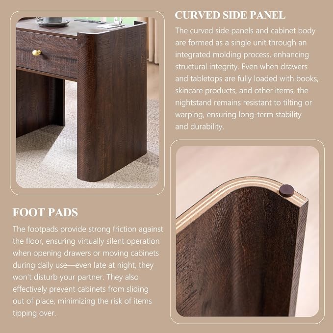 23.6" Tall Modern Nightstand - Image 5
