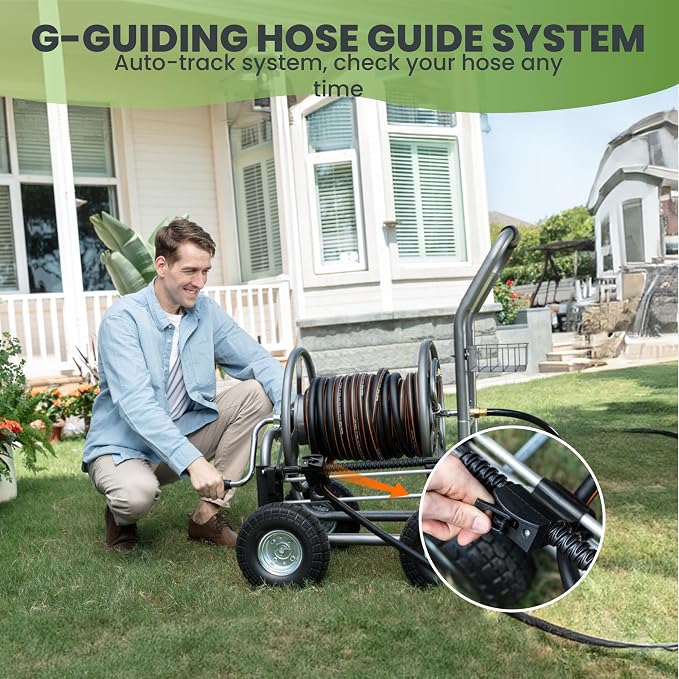 Giraffe Tools Garden Hose Reel Cart, Cart - Image 6
