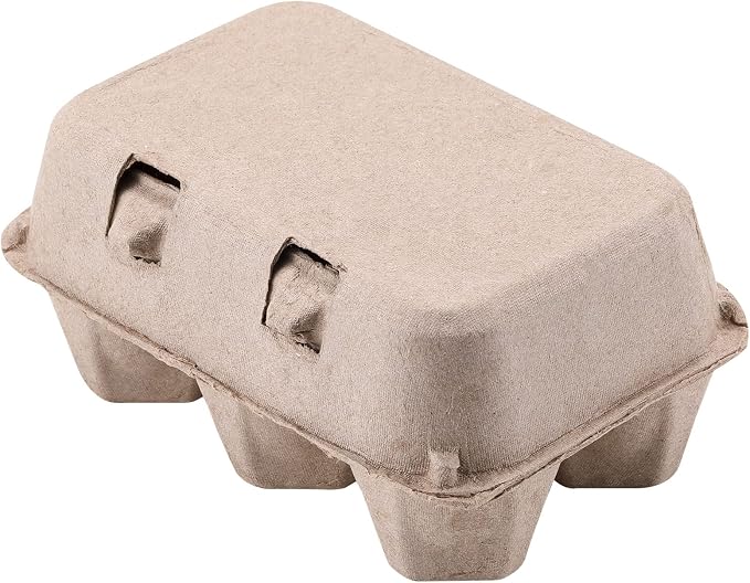 Half Dozen Egg Cartons 300 Pack, Blank Natural Pulp Box 6 Count - Image 8