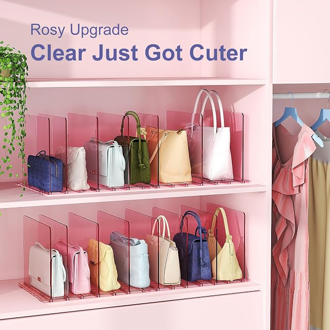 Purse Organizer for Closet: Shelf Dividers Adjustable Acrylic Bag Closet - Image 2