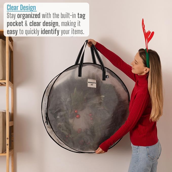 VENO 4 Pack Christmas Wreath Storage Container - Image 3