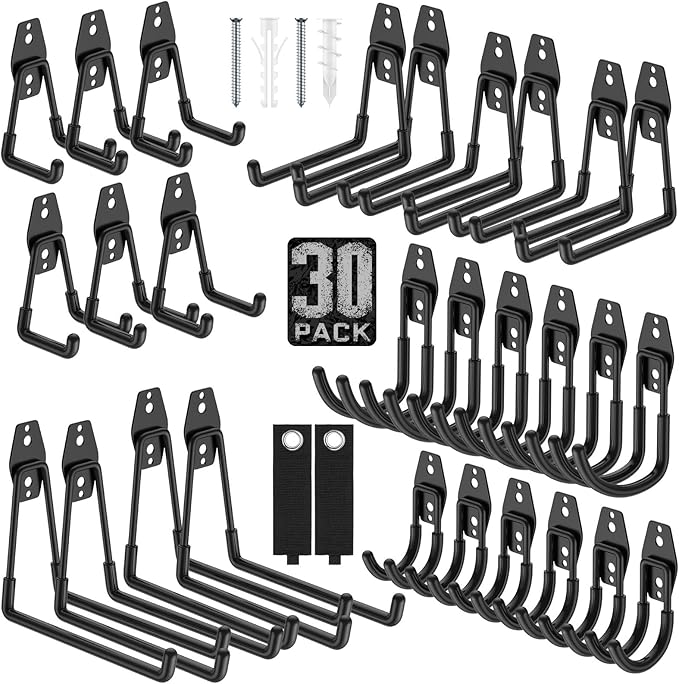 Garage Hooks with Anti-Slip Coating, Heavy Duty Wall Mount Storage Hooks by Cpais