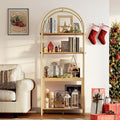 BREEZEHEAT 4-Tier Arched Bookshelf, Floor Standing Open Display Storage Shelf by BREEZEHEAT