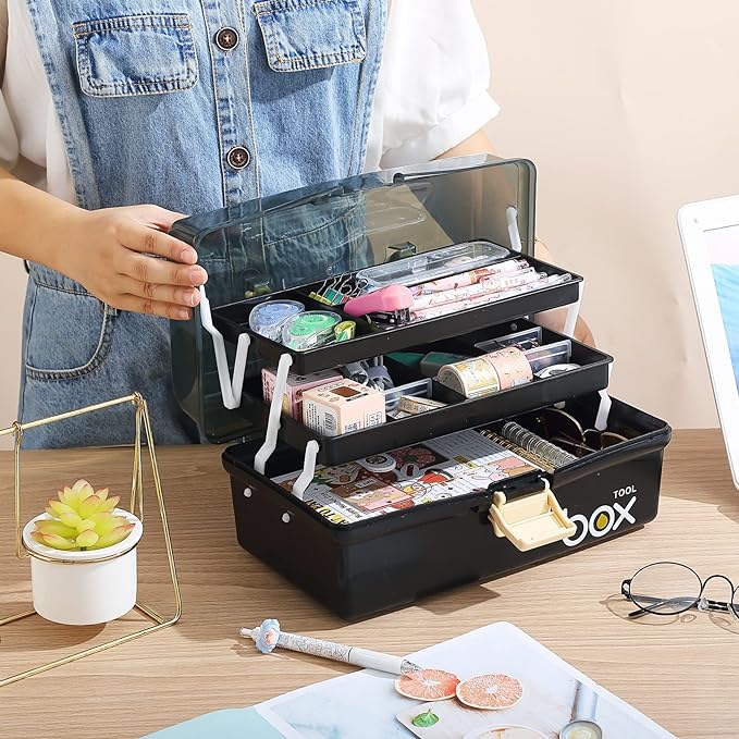 12'' Three-Layer Clear Plastic Storage Box/Tool Box - Image 4
