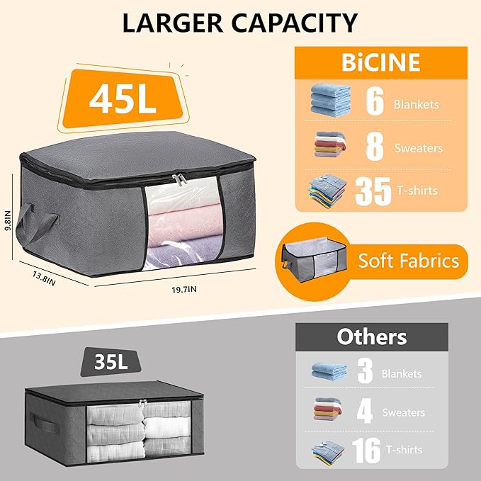 8 Pack Clothes Storage Bags - Image 2
