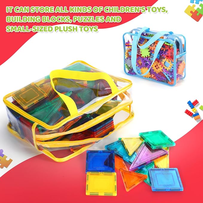 6 Packs Large Toy Storage Bags, Reusable Travel kids Organizer Bags - Image 3