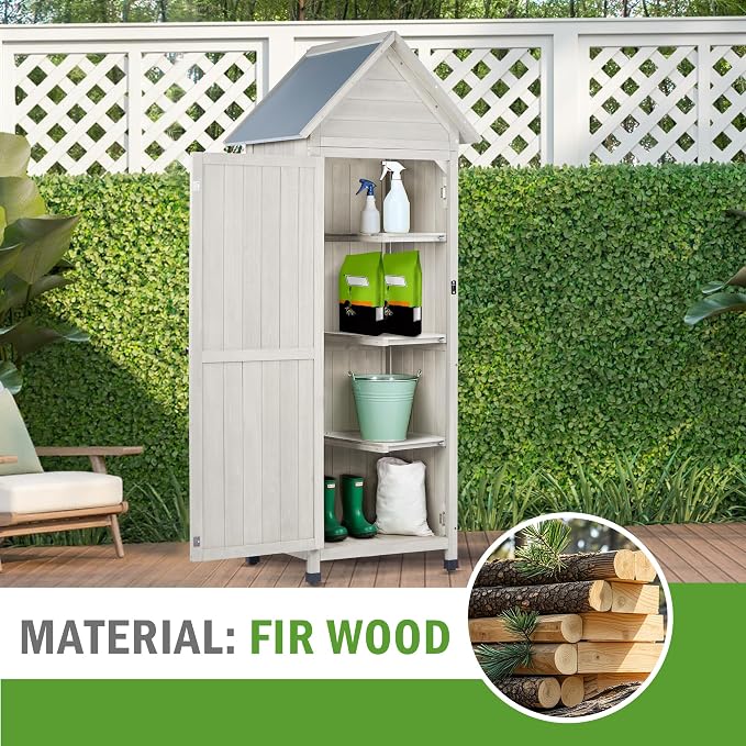 Wooden Outdoor Storage Cabinet - Image 4