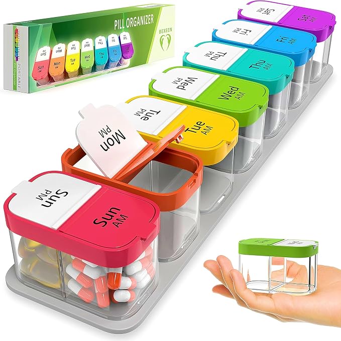 Extra Large Weekly Pill Organizer by BEXEEN