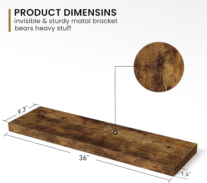 Fun Memories 36 Inch Floating Shelves - Image 3
