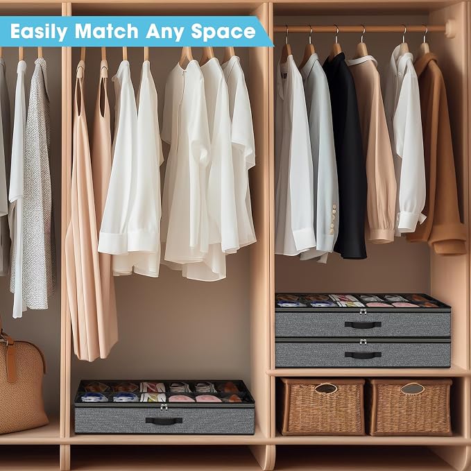 2 Pack Under Bed Shoe Storage Organizer - Image 6