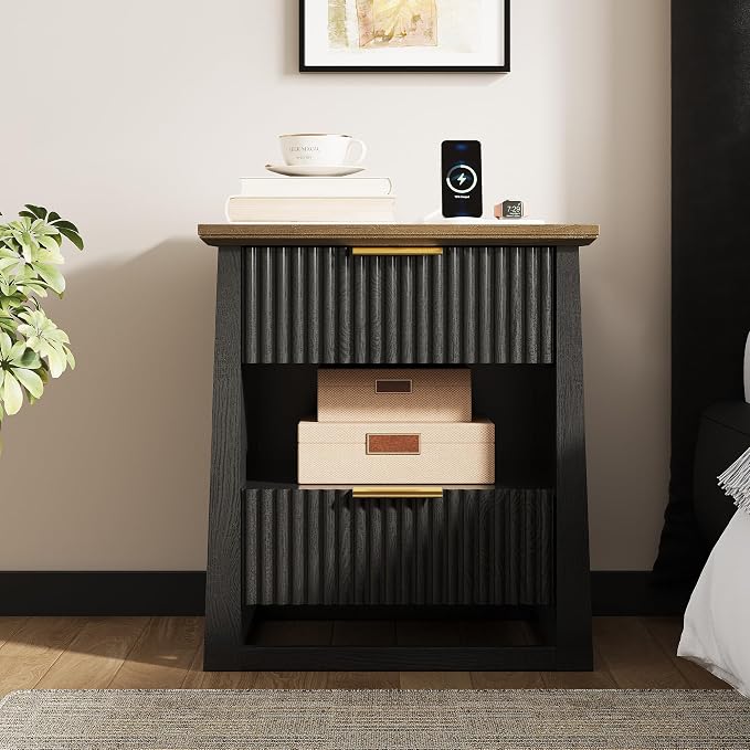 HIFYOBRO Fluted Nightstands Set of 2 - Image 2